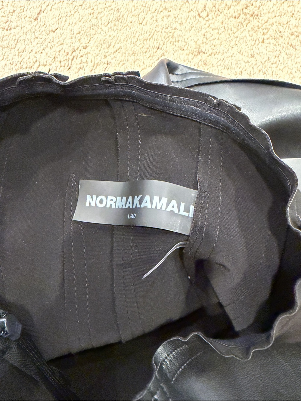 Norma Kamali Black Faux Leather Dress with Strapless Silhouette Size L BRAND NEW - Picture 5 of 5